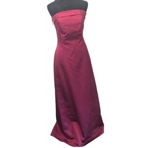 Private Collection 100% Silk Trim Strapless Gown Magenta Pink Formal 16